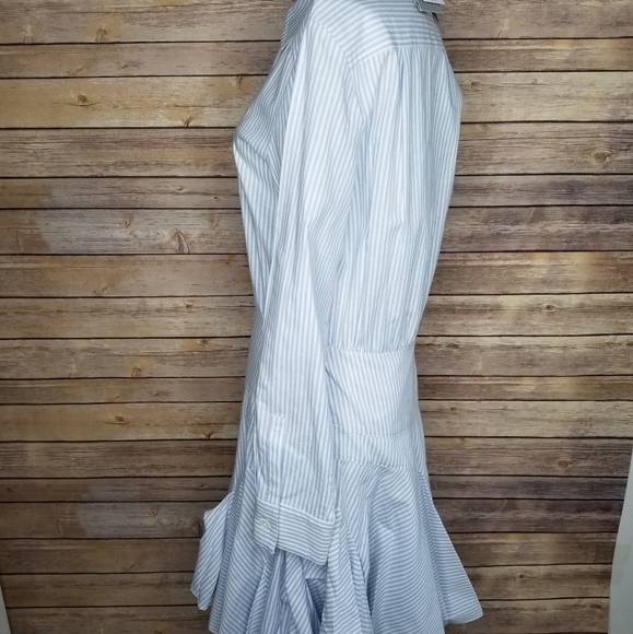 Jason Wu Grey Striped Ruffle Collared Mini Dress - Picture 3 of 8